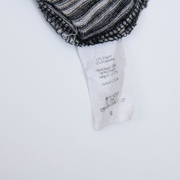 W5 Anthropologie Top Womens S Stripped Knit Pullover Black & White w Front Tie - Picture 7 of 7